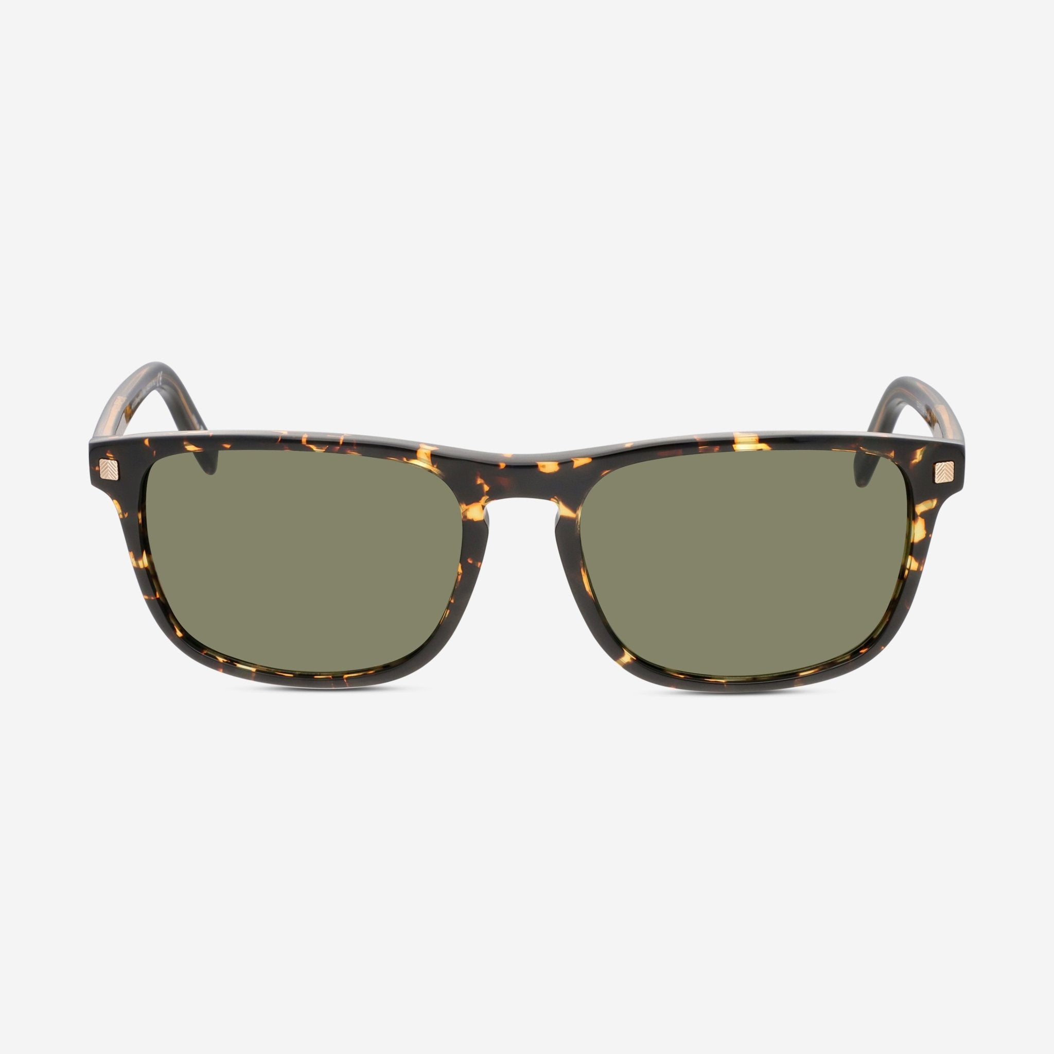 Ermenegildo Zegna Men's Dark Havana & Green Square Sunglasses EZ0173 - THE SOLIST - Ermenegildo Zegna