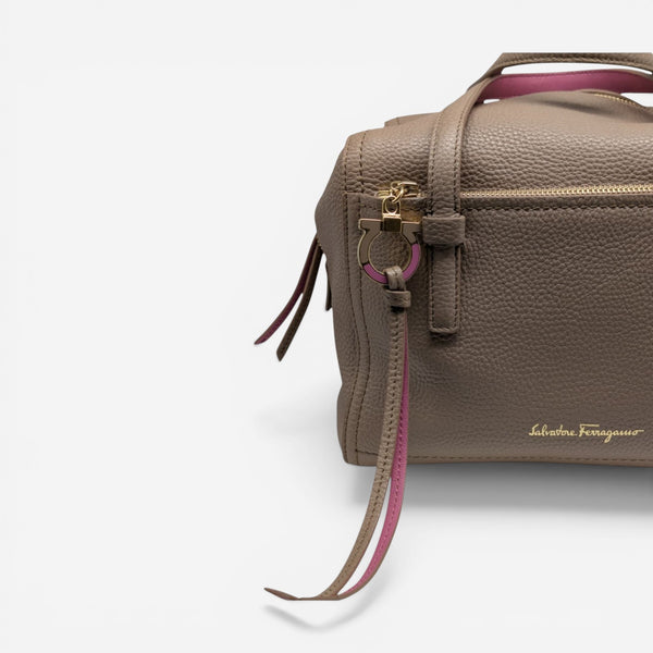 Salvatore Ferragamo Addy Women's 629504 Nutmeg Leather Handbag MSRP $2600 - THE SOLIST