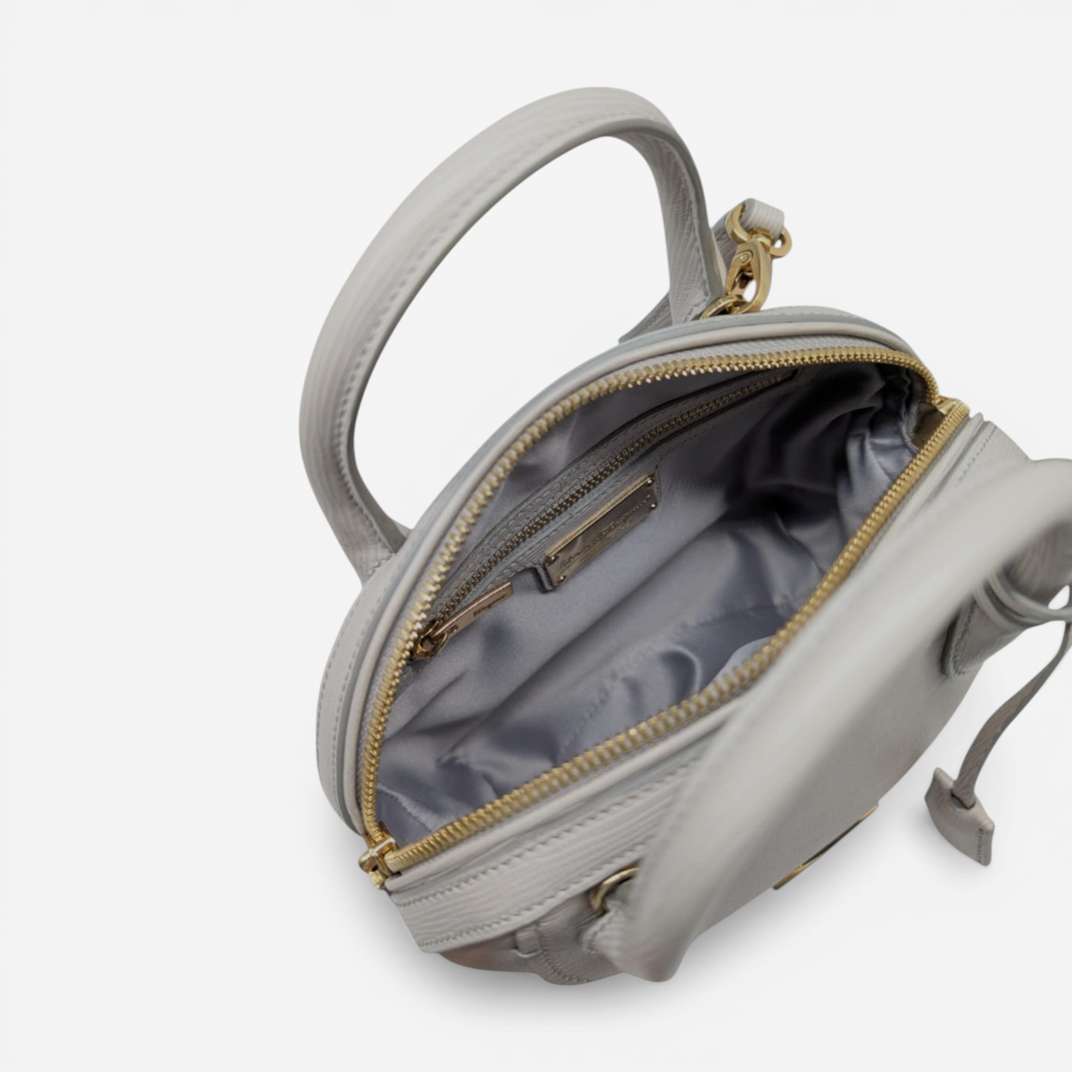 Salvatore Ferragamo 21E881 Mini Fiamma Women's Grey Bag MSRP $1788 - THE SOLIST