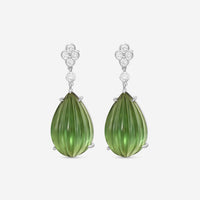 Suna 18K White Gold Diamond & Green Tourmaline Drop Earrings E2412GTW