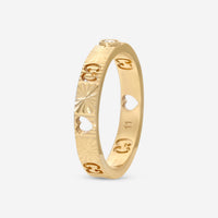 Gucci Icon Ring 18K Yellow Gold and Diamond Band Ring YBC7278920020 MSRP $1,610 - THE SOLIST