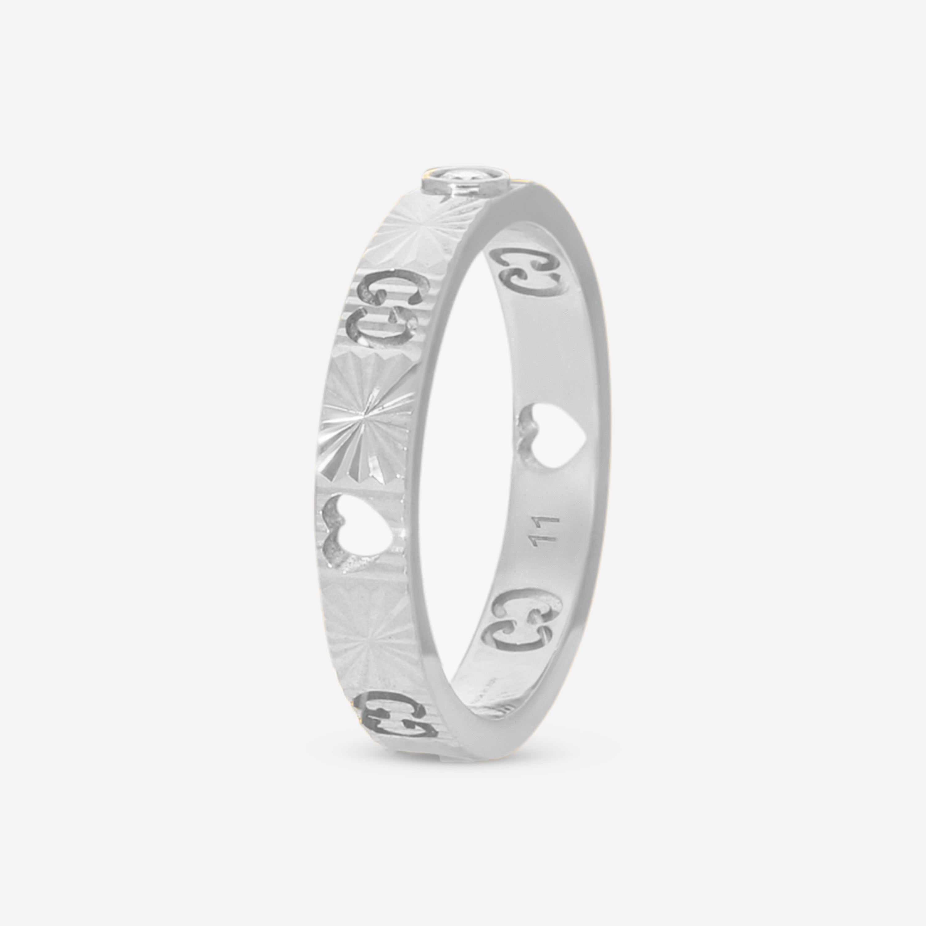 Gucci Icon 18K White Gold & Diamond Ring YBC727892003019 MSRP $1,820 - THE SOLIST