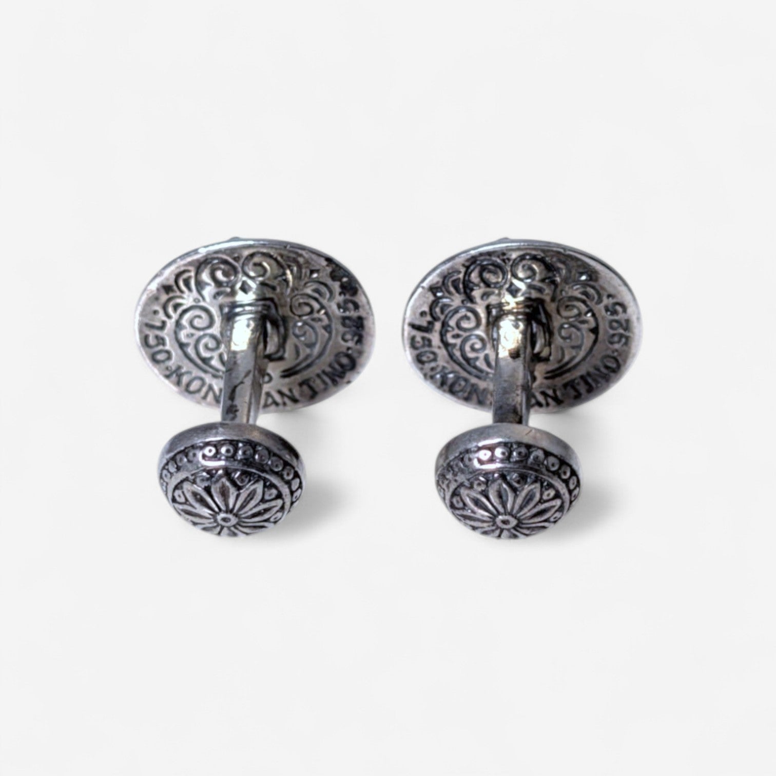 Konstantino Sterling Silver & 18K Yellow Gold Turquoise Cufflinks MAKJ92-130-137