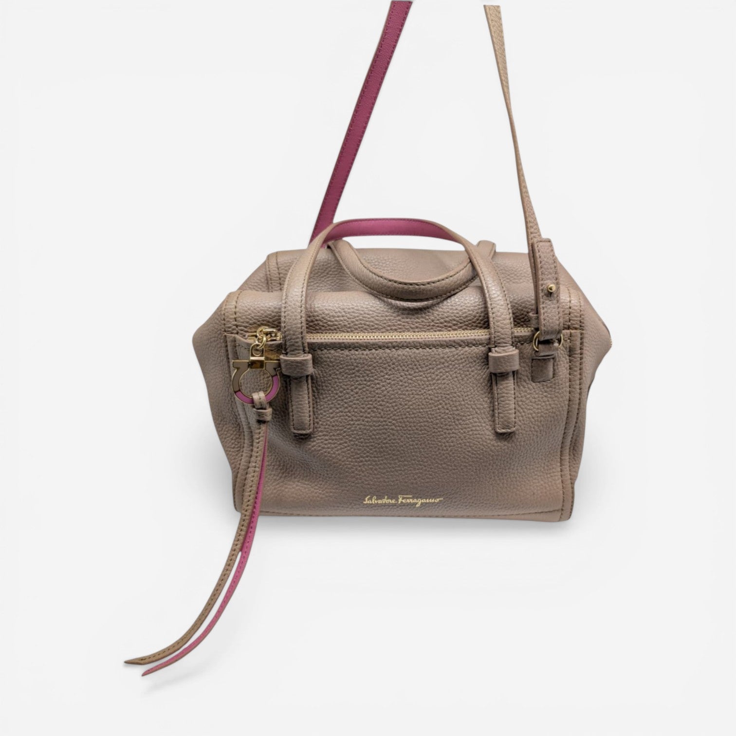 Salvatore Ferragamo Addy Women's 629504 Nutmeg Leather Handbag MSRP $2600 - THE SOLIST