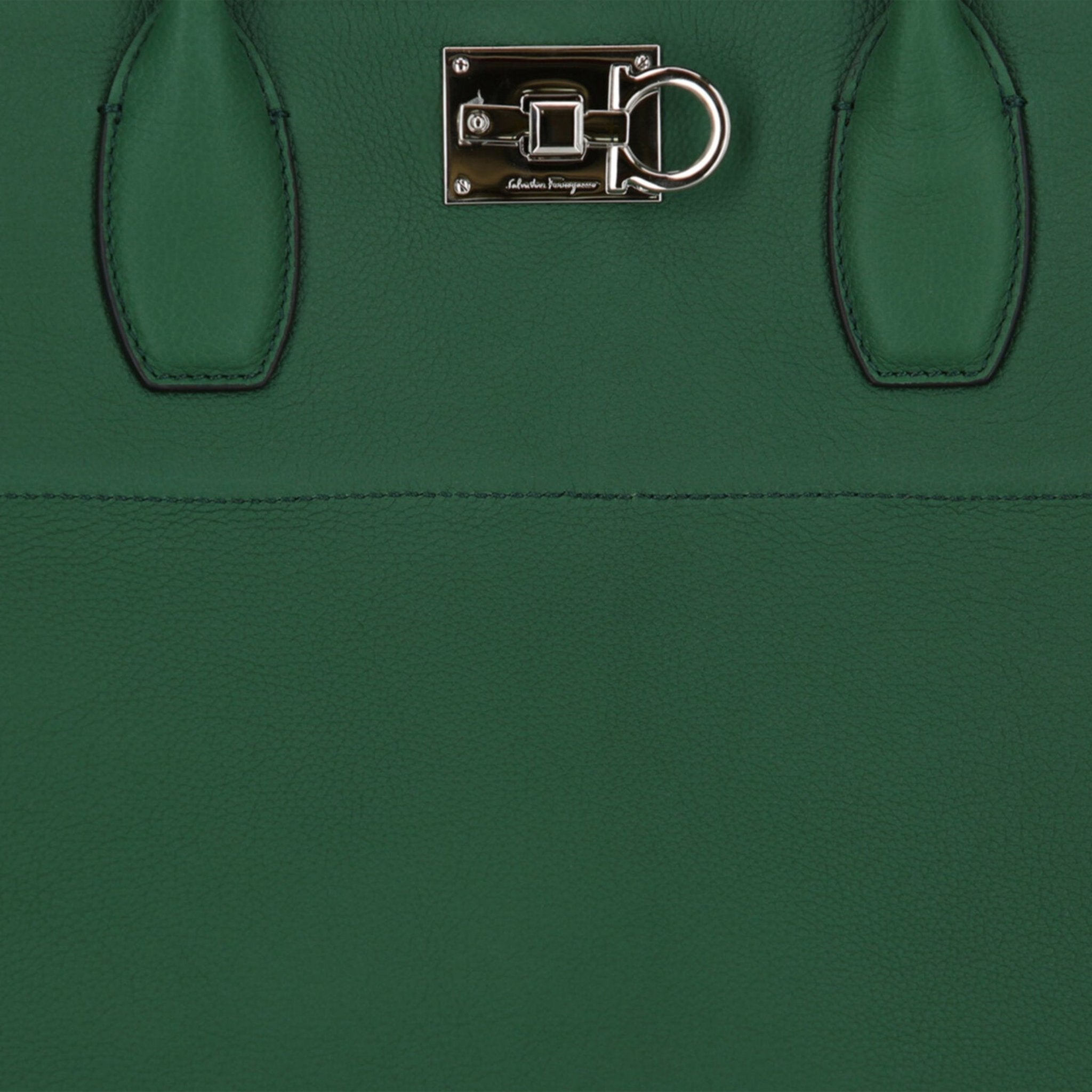 Ferragamo The Studio Large Green Leather Tote Bag 24112475683430000 - THE SOLIST - Ferragamo