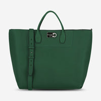 Ferragamo The Studio Large Green Leather Tote Bag 24112475683430000 - THE SOLIST - Ferragamo