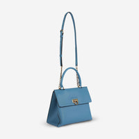 Ferragamo Trifolio Blue Leather Women's Top Handle Bag FZ - 21 0892 - THE SOLIST - Ferragamo