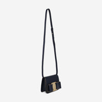 Ferragamo Vara Bow Navy Leather Women's Crossbody Bag 21O002 - 719521 - THE SOLIST - Ferragamo