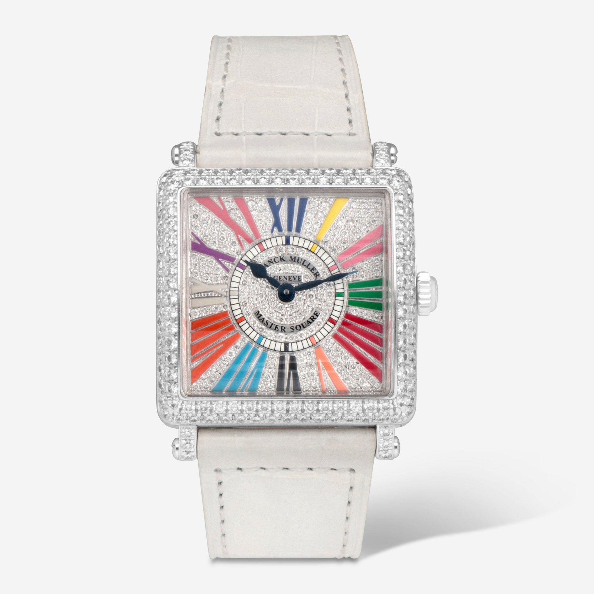 Franck Muller Master Square Color Dreams 18K White Gold Automatic Ladies Watch 6002LQZDCDCOLDR - THE SOLIST - Franck Muller