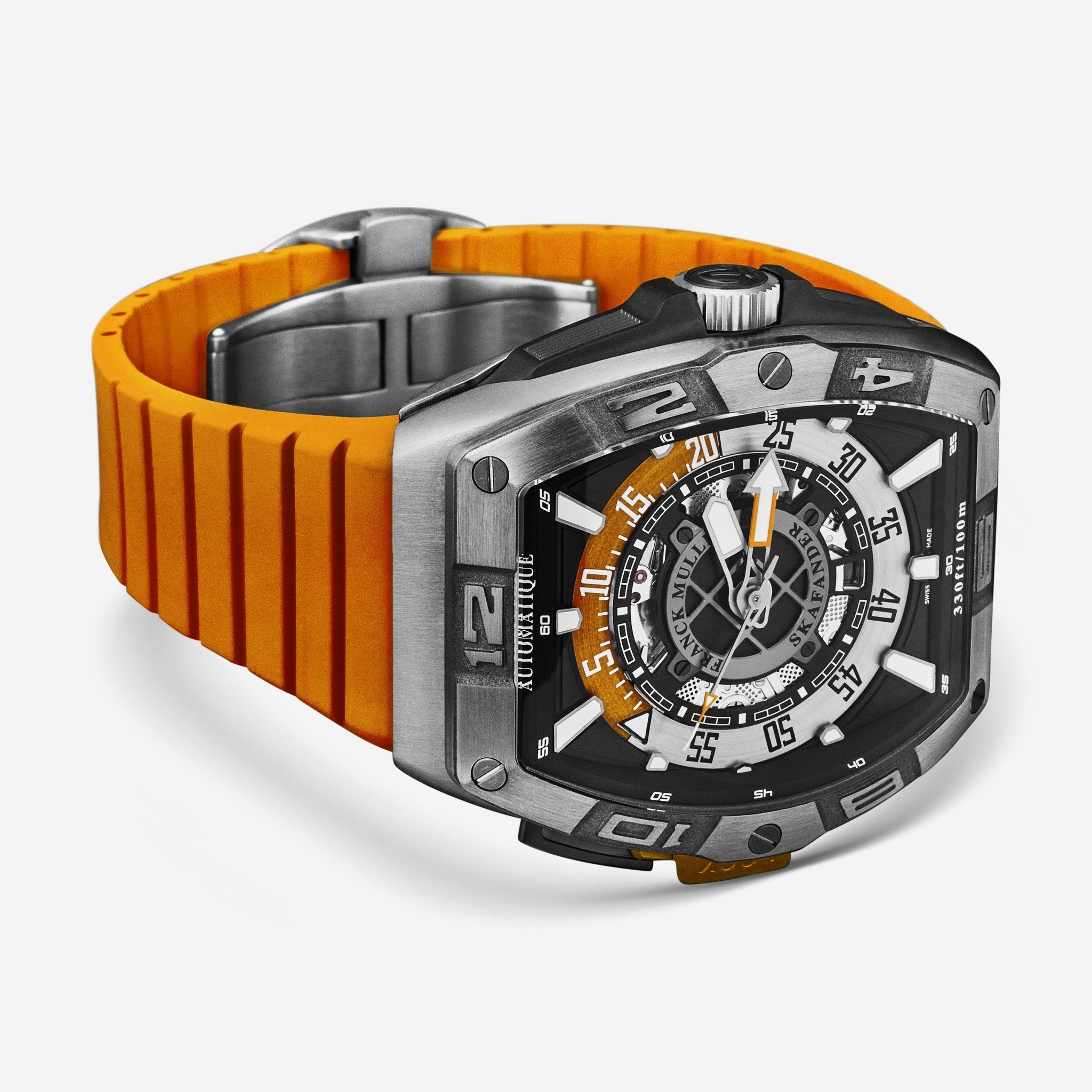 Franck Muller SkaFander Black and Orange Dial Automatic Men's Watch 46SCSKFBLKORG - THE SOLIST - Franck Muller