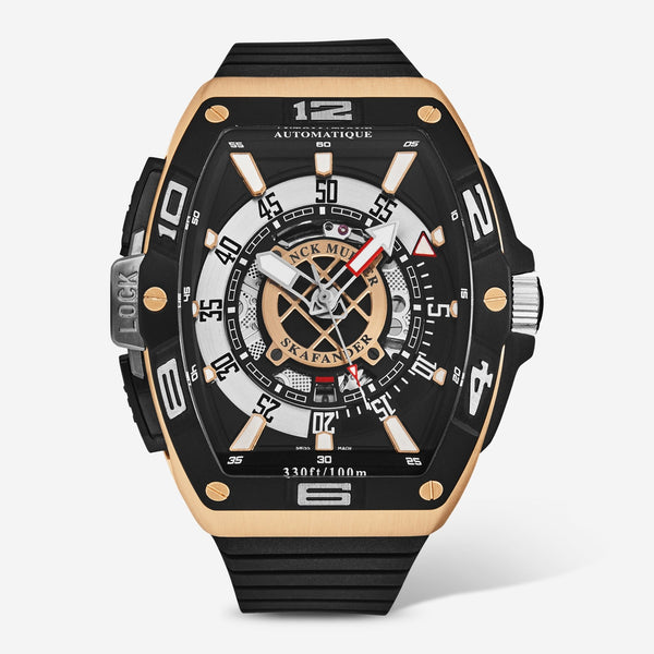 Franck Muller SkaFander Black Openworked 18K Rose Gold Automatic Men's Watch 46SCSKFBLKBKGD2 - THE SOLIST - Franck Muller