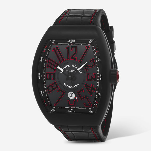 Franck Muller Vanguard Black Dial Automatic Men's Watch 45SCBLKBLKRED - THE SOLIST - Franck Muller