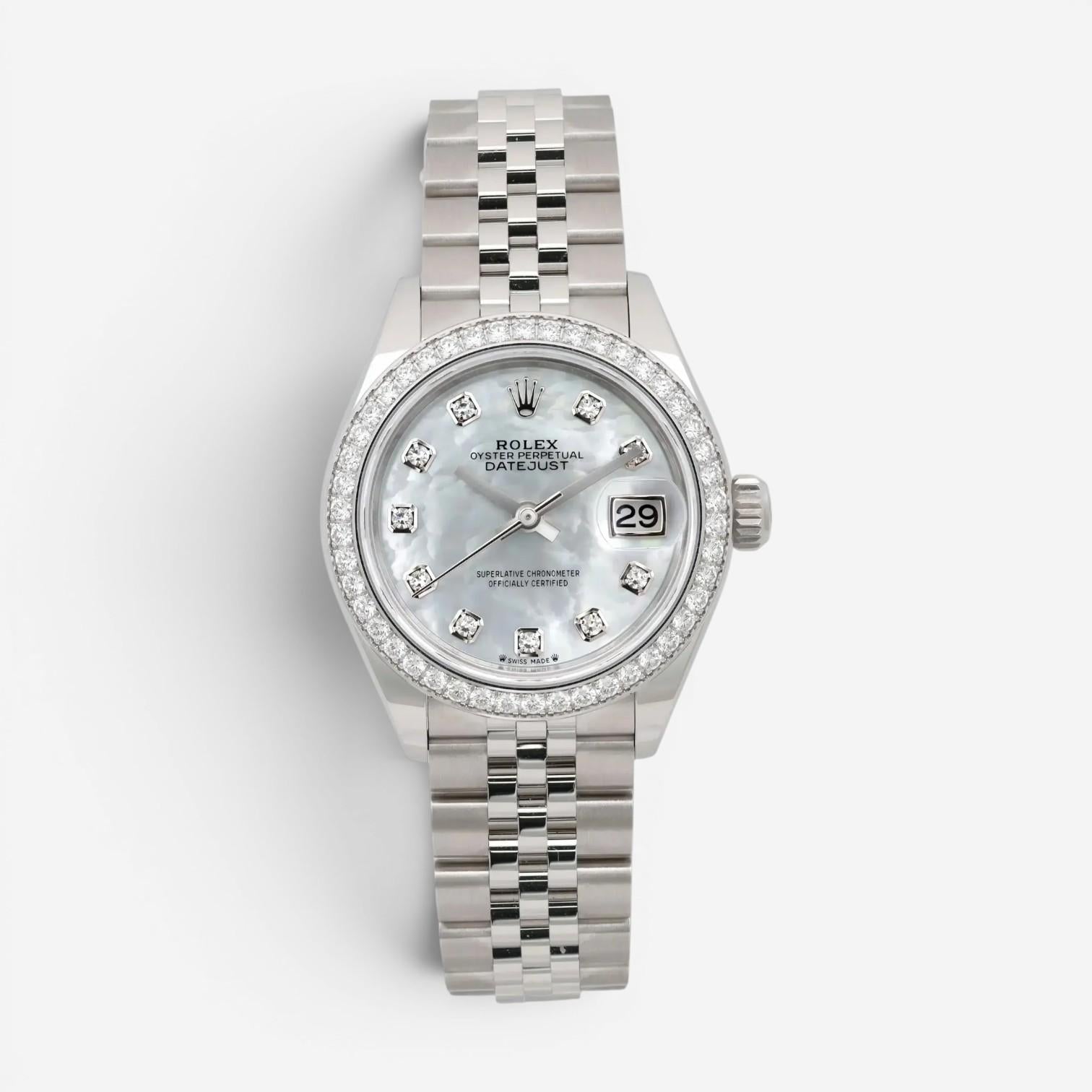 Rolex Datejust Stainless Steel Diamond Automatic Ladies Watch 279384RBR