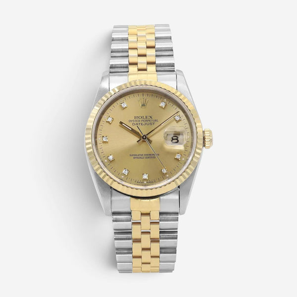 Rolex Datejust Stainless Steel Diamond Automatic Unisex Watch 16233G
