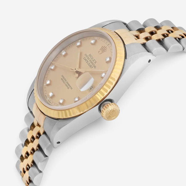 Rolex Datejust Stainless Steel Diamond Automatic Unisex Watch 16233G