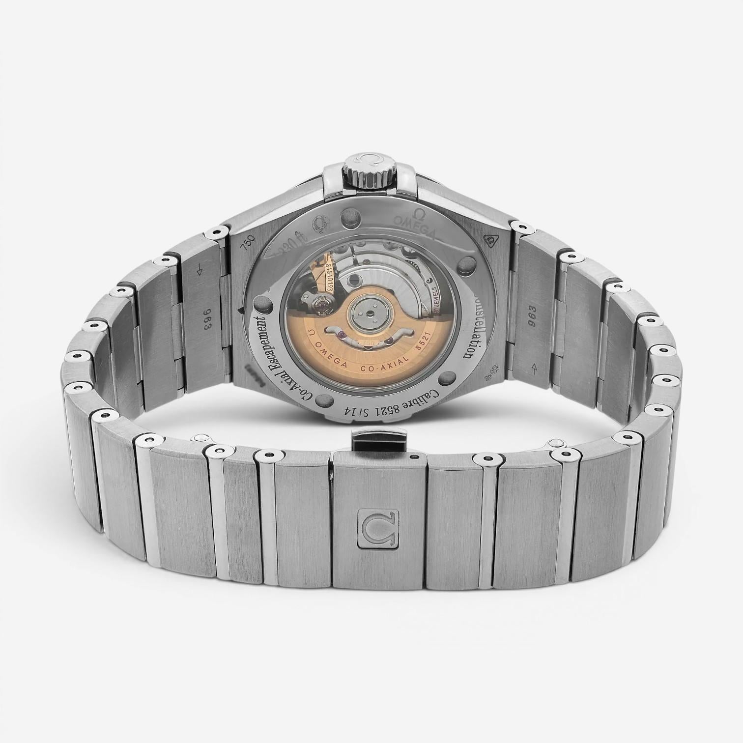 Omega Constellation 18K White Gold Diamond Automatic Ladies Watch 123.55.31.20.5