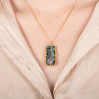 Amáli One of a Kind 18K Yellow Gold Boulder Opal Pendant Necklace N-3142-BOP