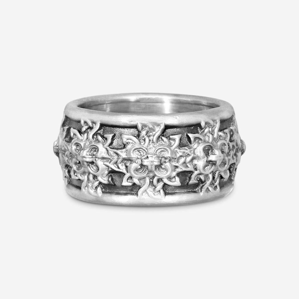 Armenta Romero Sterling Silver Woven Scroll Wide Band Ring Sz. 10 05052