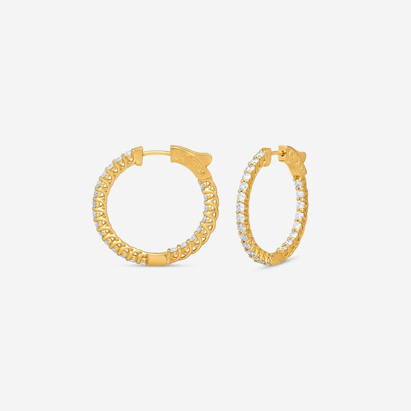 Ina Mar 14K Yellow Gold Diamond Round Hoop Earrings E1139B-FY-200F - THE SOLIST