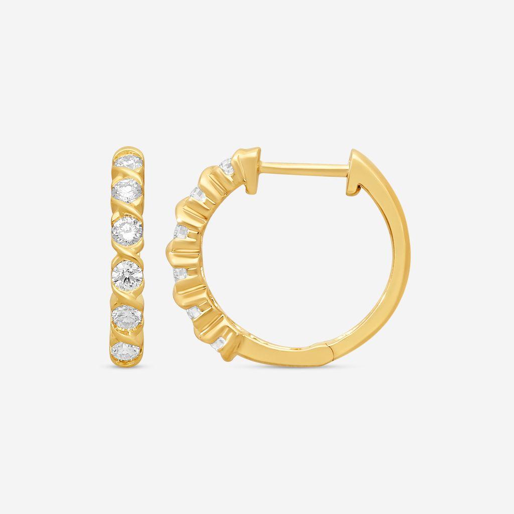 Ina Mar 14K Yellow Gold Diamond Hoop Earrings ER25735-CS4YH