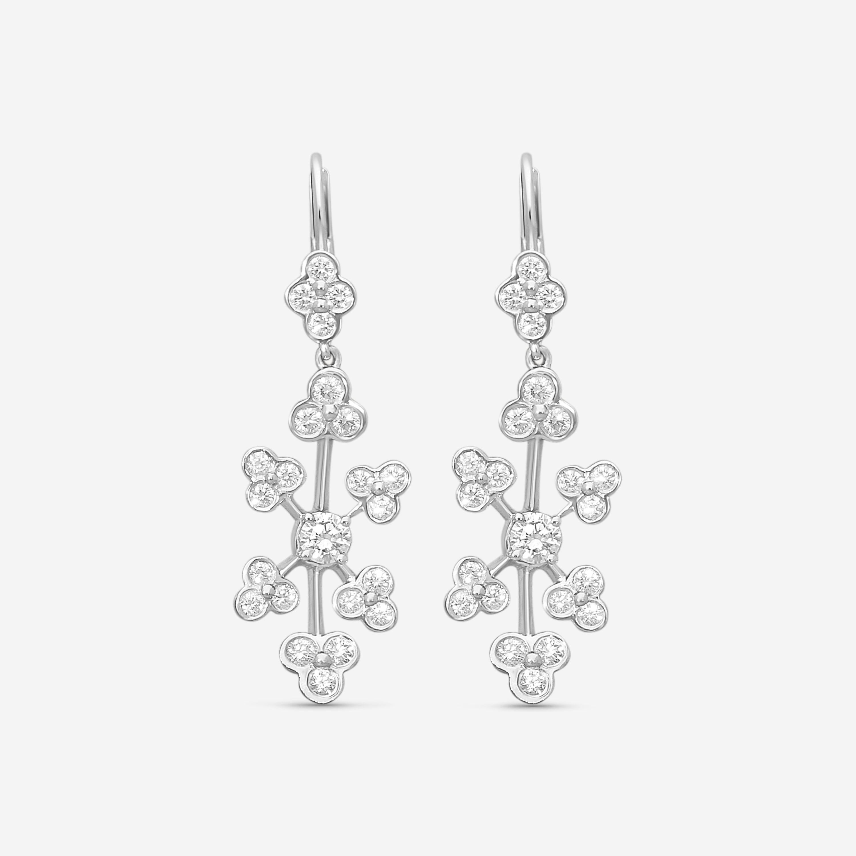 Suna Platinum Diamond Lace Drop Earrings E2401P-LB