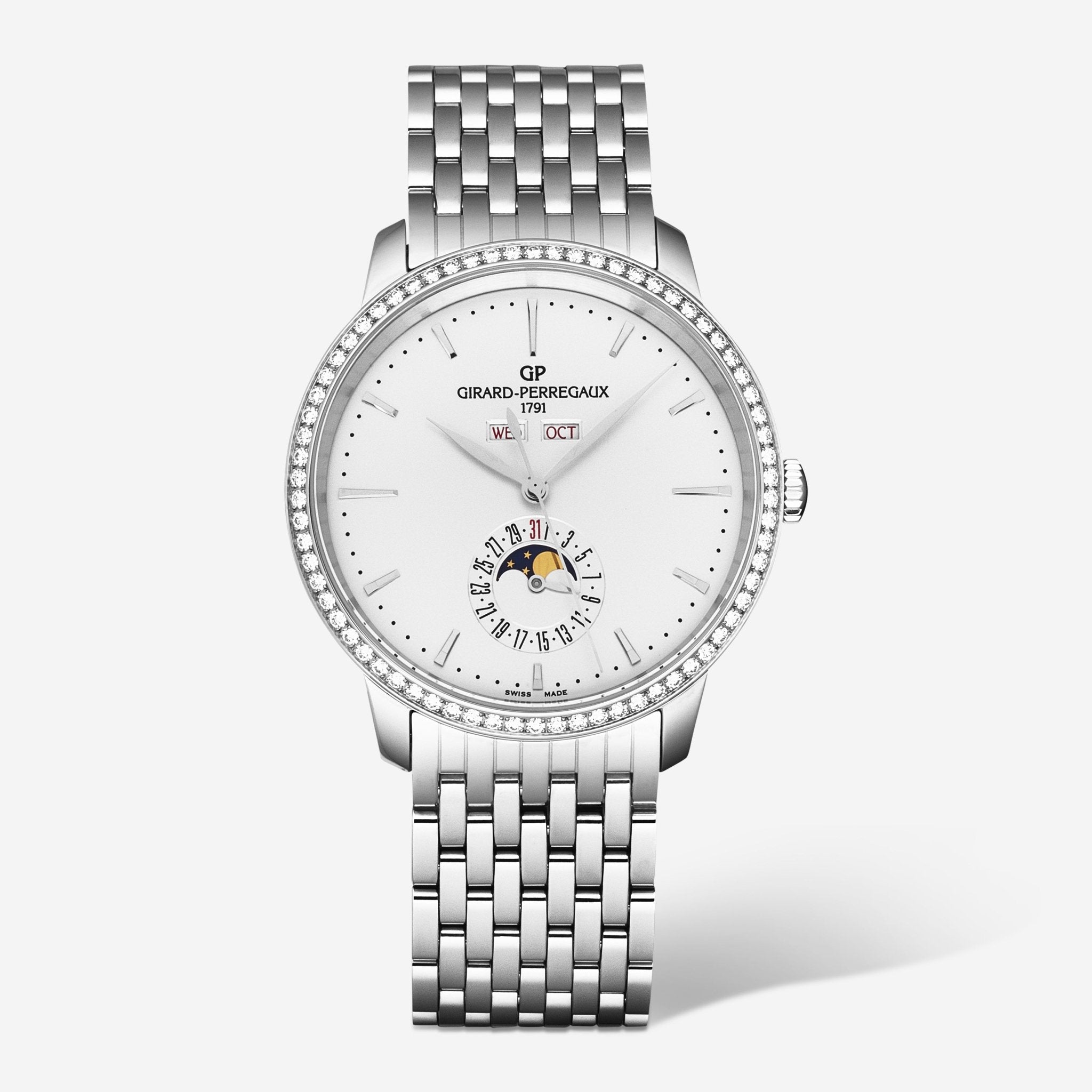 1966 Full Calendar Diamond Stainless Steel Automatic Watch 49535D11A131