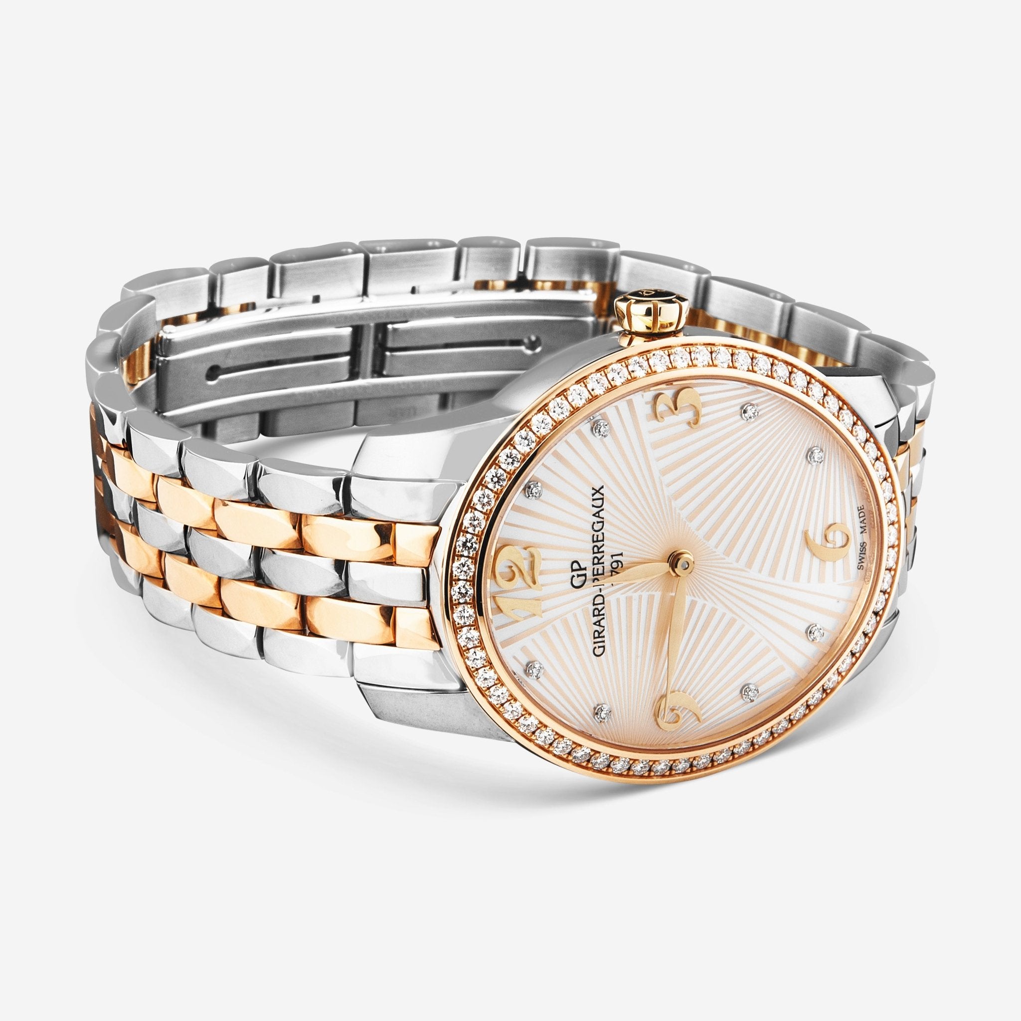 Girard - Perregaux Cat's Eye 18K Rose Gold & Steel Diamond Mother of Pearl Dial Automatic Ladies Watch 80493D56A162 - 56A - THE SOLIST - Girard - Perregaux