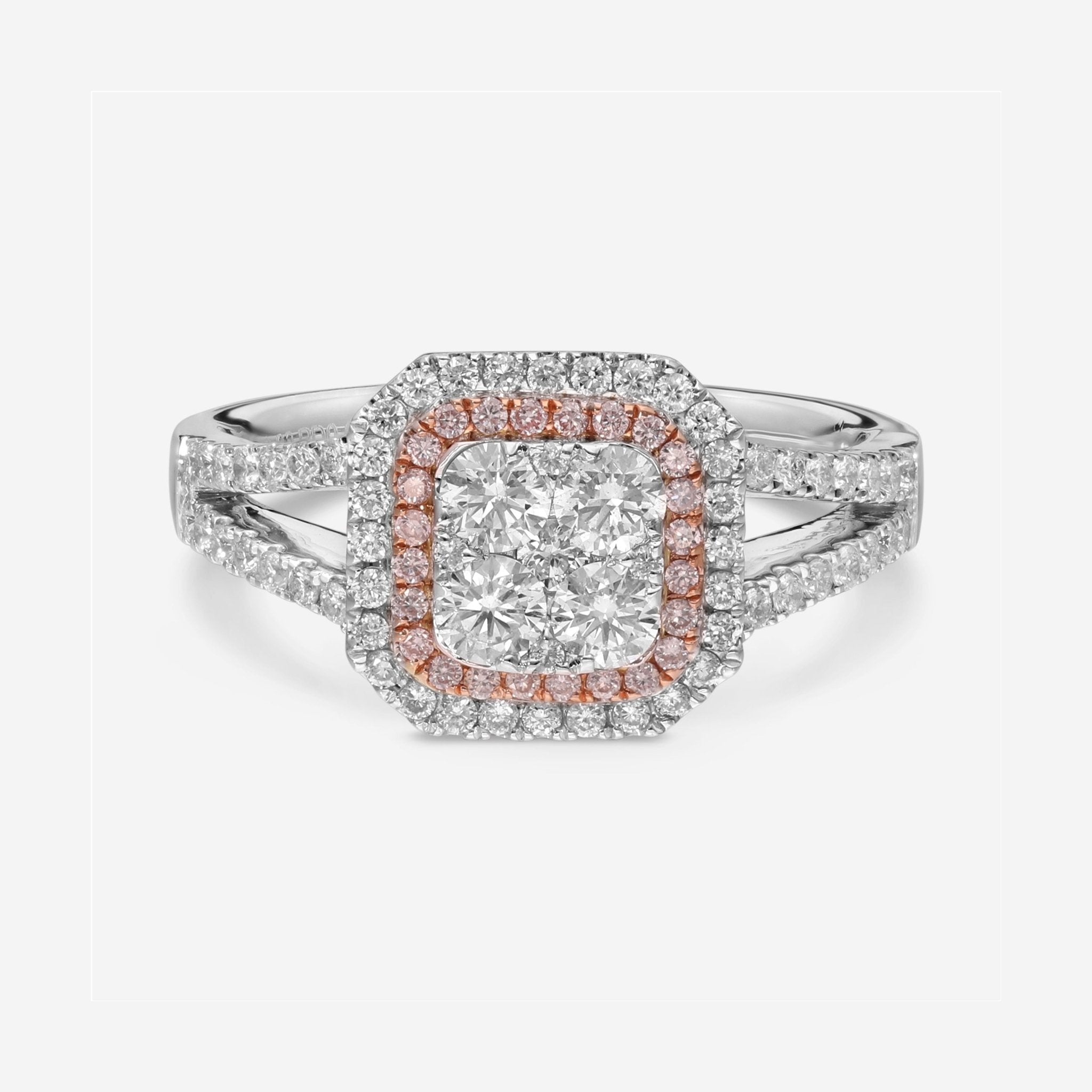 Gregg Ruth 14K Gold, White Diamond 0.80ct. tw. and Pink Diamond Engagement Ring Sz. 6.75 45164 - THE SOLIST - Gregg Ruth