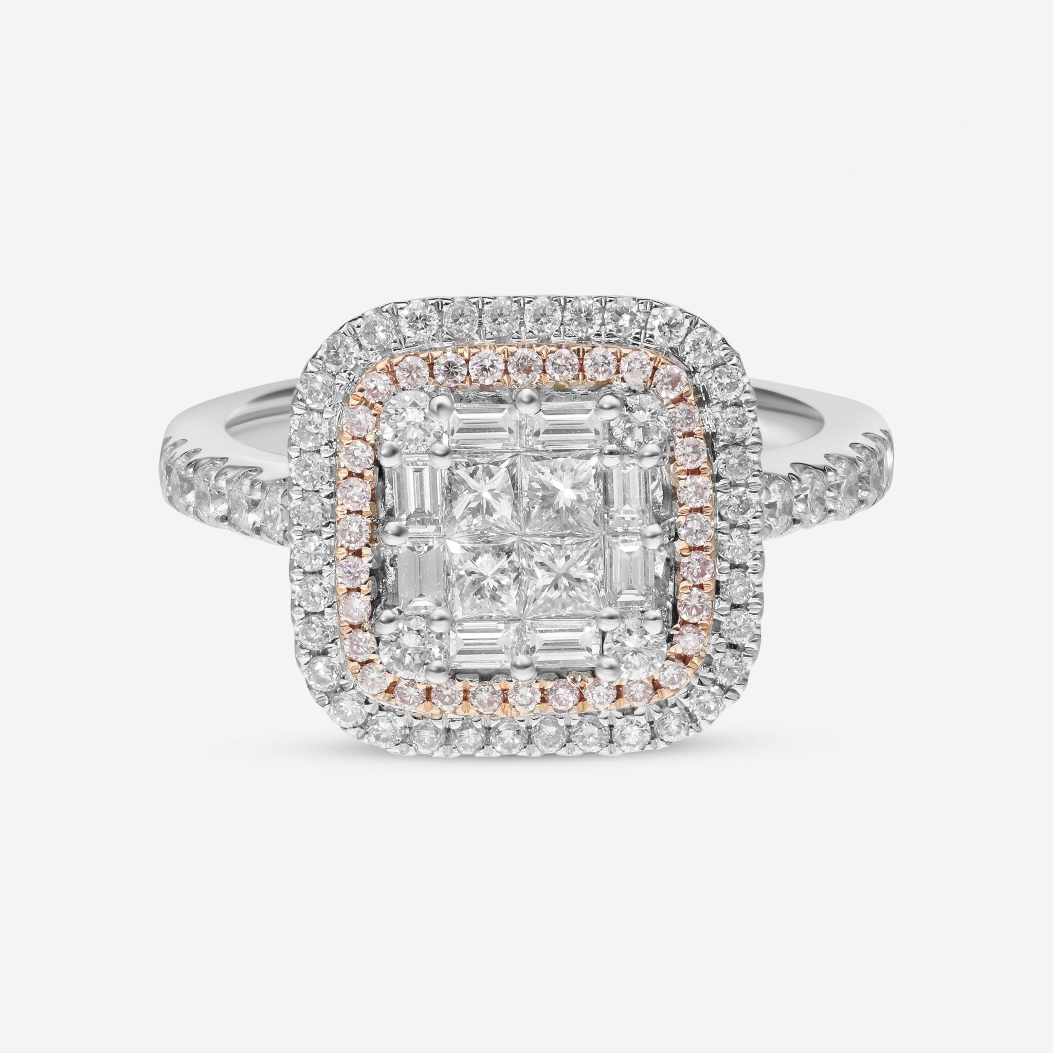 Gregg Ruth 14K Gold, White Diamond 1.06ct. tw. and Pink Diamond Engagement Ring Sz. 6.75 50634 - THE SOLIST - Gregg Ruth