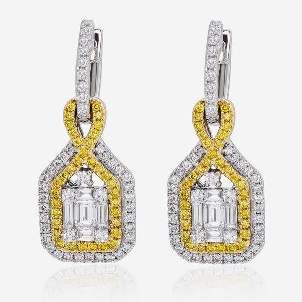 Gregg Ruth 14K Gold, White Diamond 1.13ct. tw. and Fancy Yellow Diamond Drop Earrings - THE SOLIST - Gregg Ruth