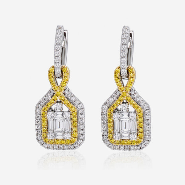 Gregg Ruth 14K Gold, White Diamond 1.13ct. tw. and Fancy Yellow Diamond Drop Earrings - THE SOLIST - Gregg Ruth