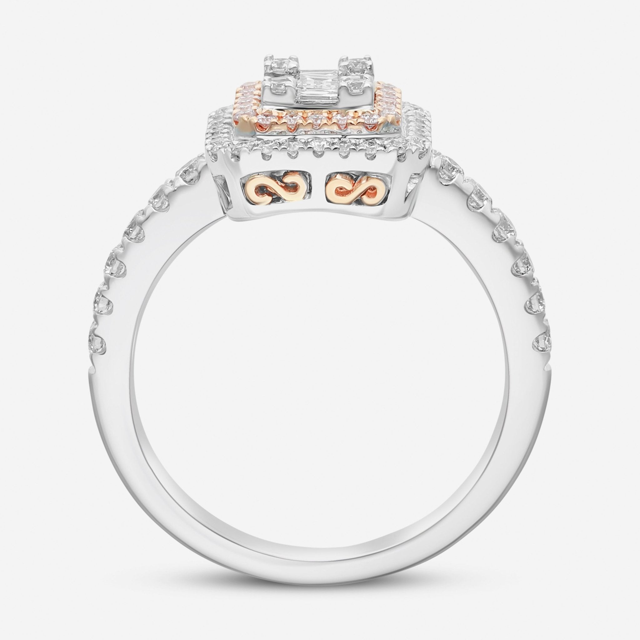 Gregg Ruth 14K Gold, White Diamond and Fancy Pink Diamond Engagement Ring - THE SOLIST - Gregg Ruth