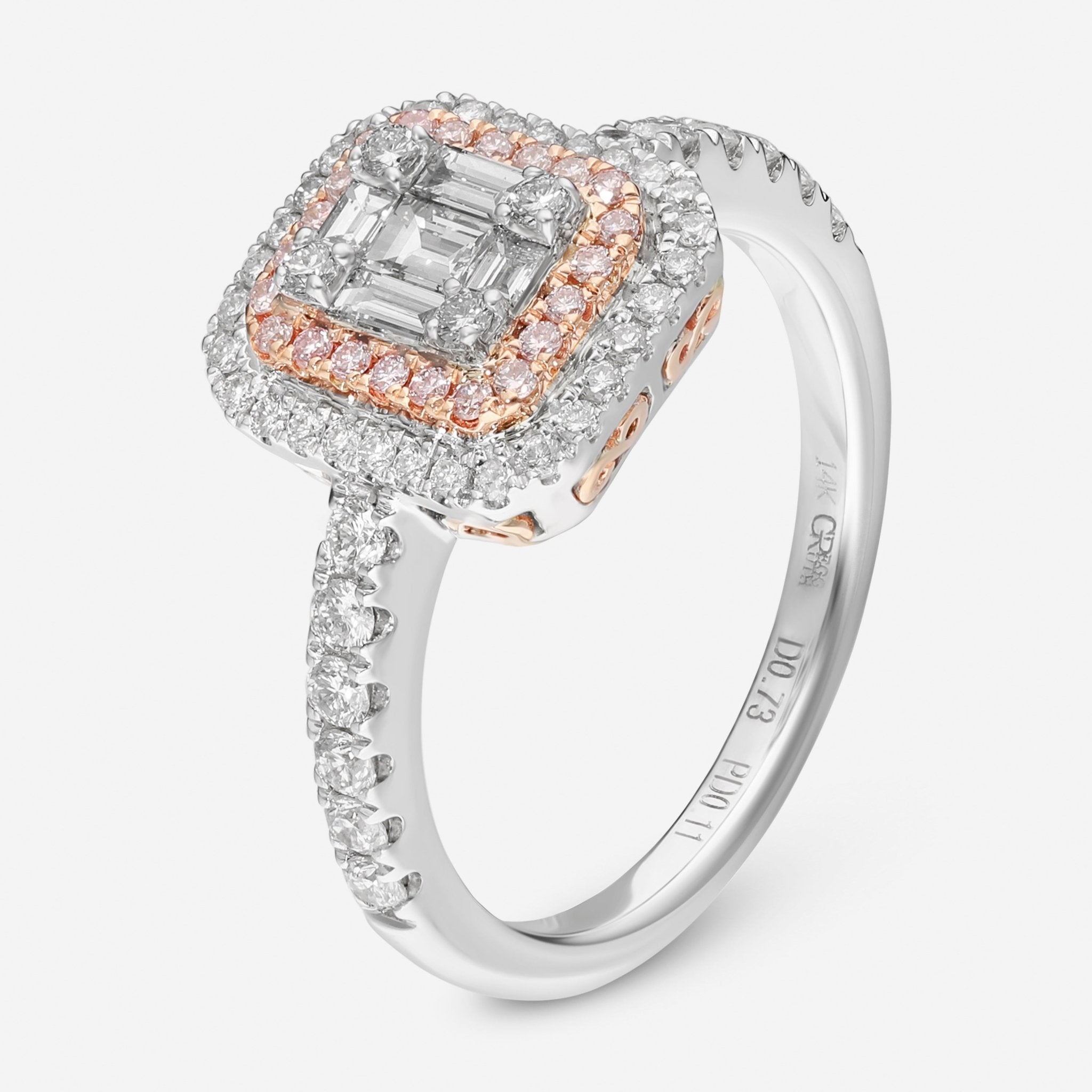 Gregg Ruth 14K Gold, White Diamond and Fancy Pink Diamond Engagement Ring - THE SOLIST - Gregg Ruth