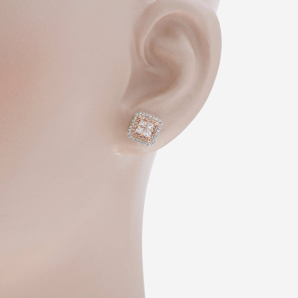 Gregg Ruth 14K Gold, White Diamond and Fancy Pink Diamond Stud Earrings 50112 - THE SOLIST - Gregg Ruth