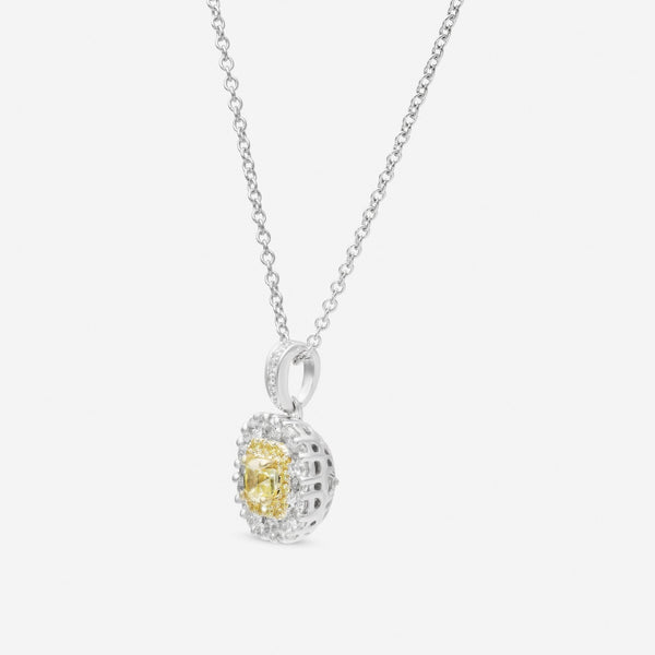 Gregg Ruth 14K White Gold, Fancy Yellow Diamond 0.29ct. and White Diamond 0.49ct. tw. Pendant Necklace 603854 - THE SOLIST - Gregg Ruth