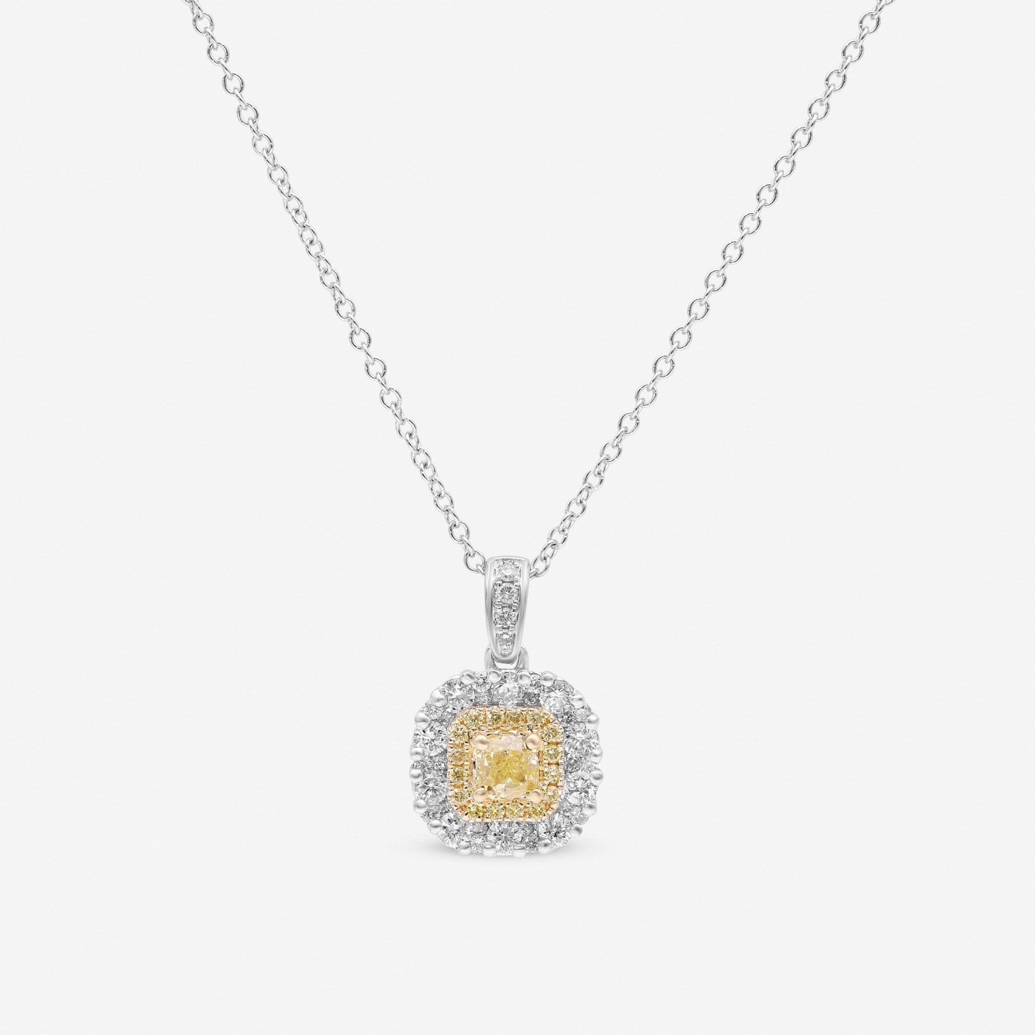 Gregg Ruth 14K White Gold, Fancy Yellow Diamond 0.29ct. and White Diamond 0.49ct. tw. Pendant Necklace 603854 - THE SOLIST - Gregg Ruth