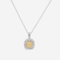 Gregg Ruth 14K White Gold, Fancy Yellow Diamond 0.29ct. and White Diamond 0.49ct. tw. Pendant Necklace 603854 - THE SOLIST - Gregg Ruth