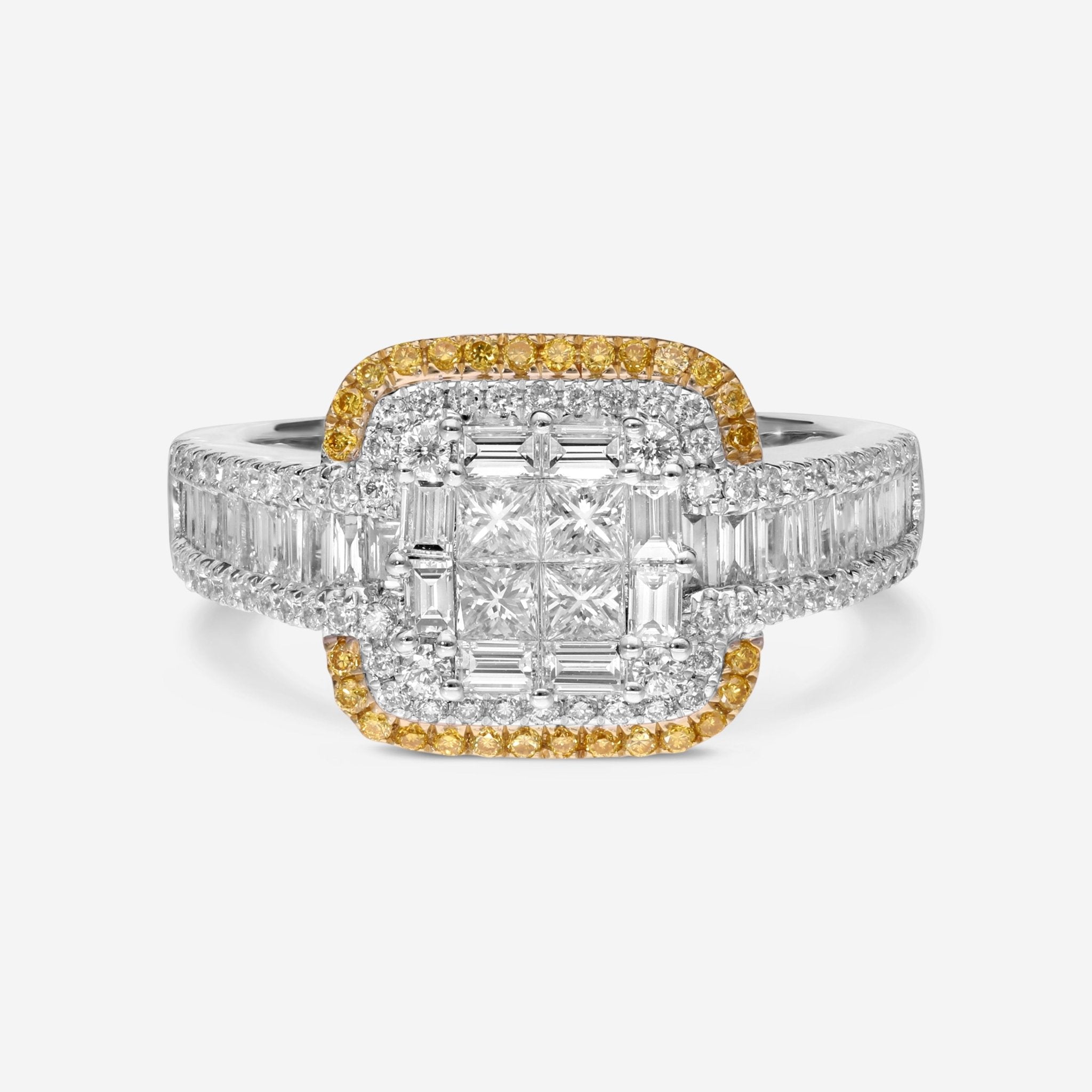 Gregg Ruth 18K White Gold Fancy Diamond 1.45ct. Engagement Ring Sz. 6.5 50098 - THE SOLIST