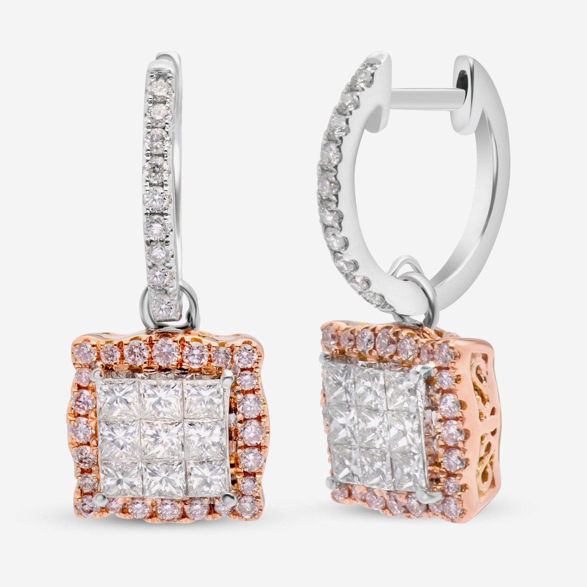 Gregg Ruth 18K Gold, White Diamond 0.91ct. tw. and Fancy Pink Diamond 0.29ct. tw. Drop Earrings 50637 - THE SOLIST - Gregg Ruth