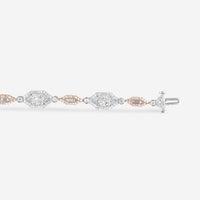 Gregg Ruth 18K White and Rose Gold, Diamond 4.02ct. tw. Diamond and Fancy Pink Diamond Tennis Bracelet 050113 - GCR/000849 - THE SOLIST - Gregg Ruth