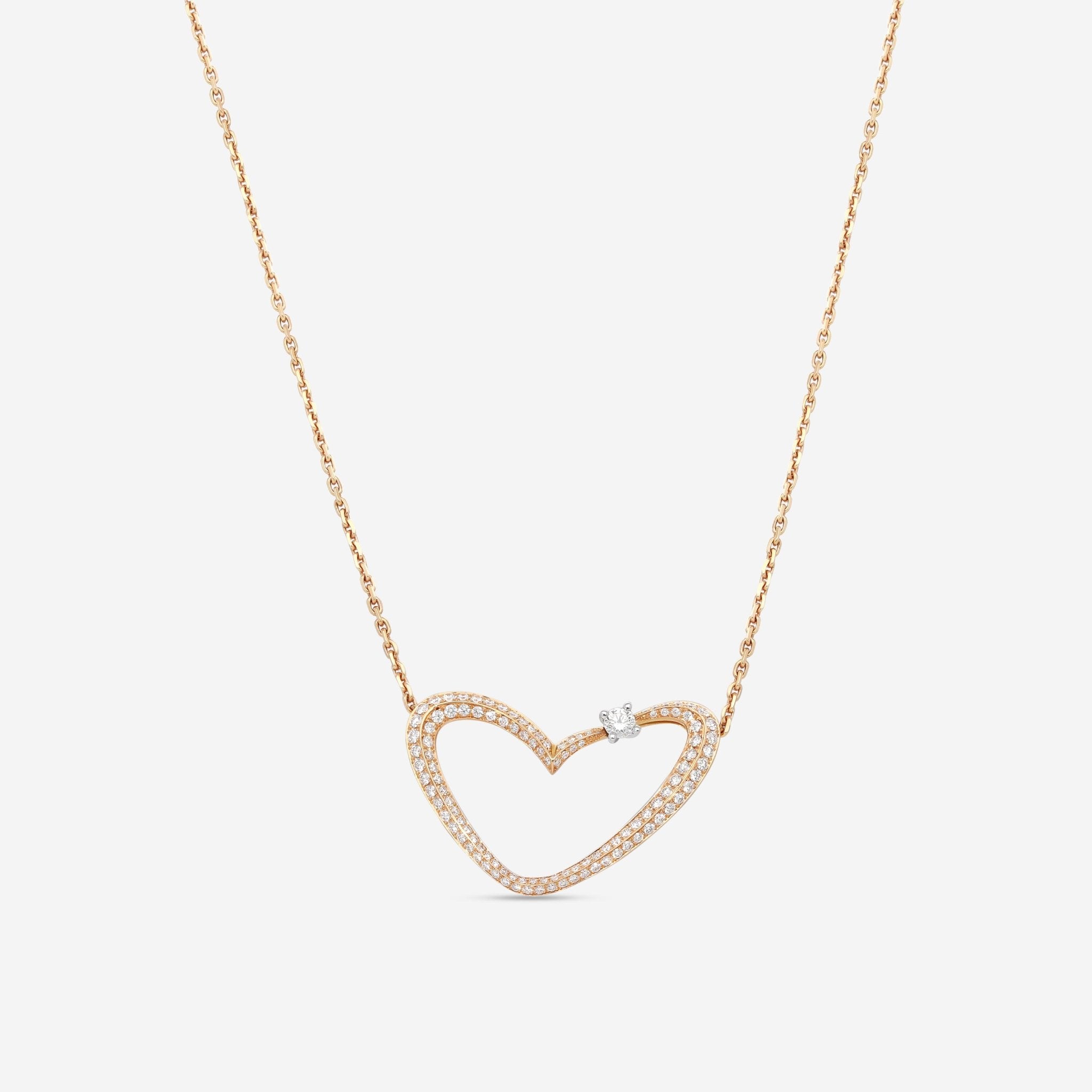 Gubelin 18K Rose Gold Diamond Heart Collier Pendant 42G - 1154 - THE SOLIST - Gubelin