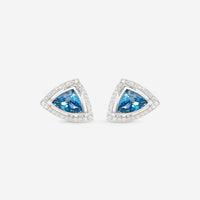 Gübelin 18K White Gold Aquamarine & Diamond Clip Earrings 44A - 1169 - THE SOLIST - Gübelin