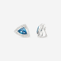 Gubelin 18K White Gold Aquamarine & Diamond Clip Earrings 44A - 1169 - THE SOLIST - Gubelin