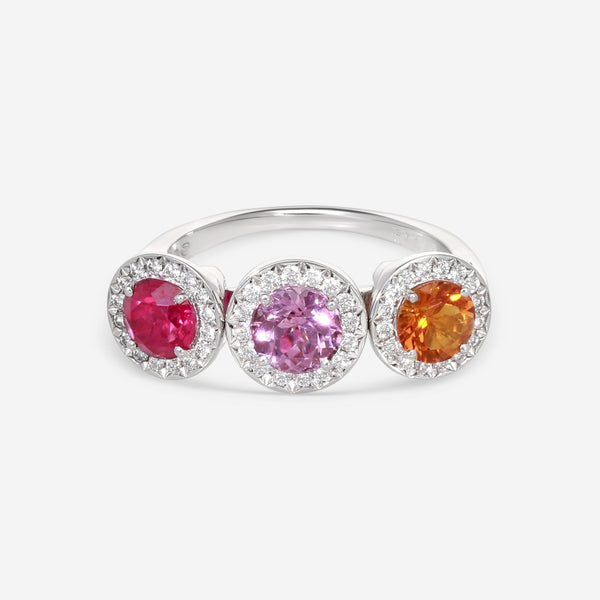 Gubelin 18K White Gold Multi - Gemstone & Diamond Ring 57A - 1774.1 - THE SOLIST - Gubelin