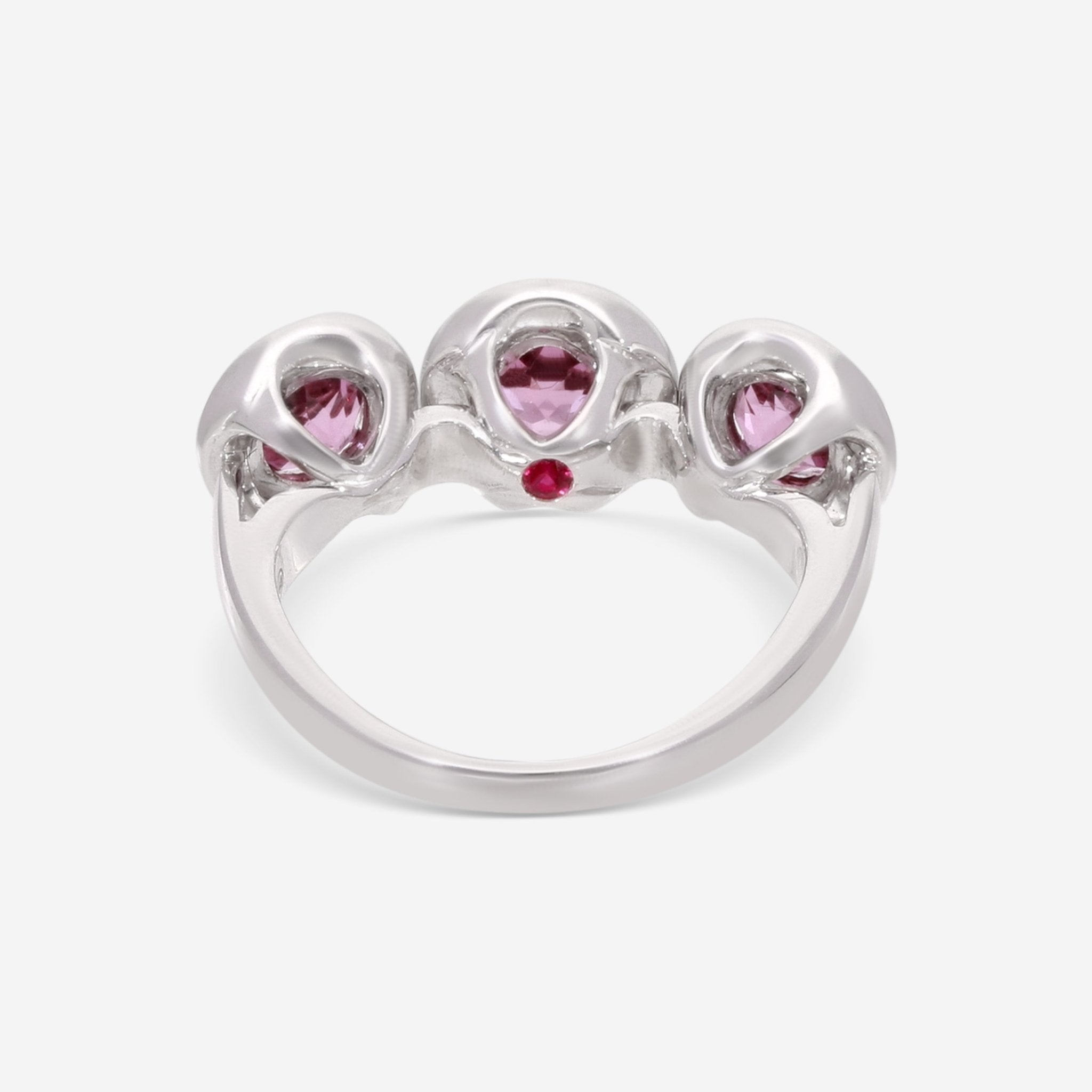 Gübelin 18K White Gold Pink Spinel & Diamond Ring 57A-1774