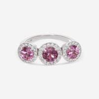 Gübelin 18K White Gold Pink Spinel & Diamond Ring 57A-1774