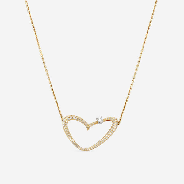 Gubelin 18K Yellow Gold Diamond Heart Collier Pendant 42C - 1154 - THE SOLIST - Gubelin