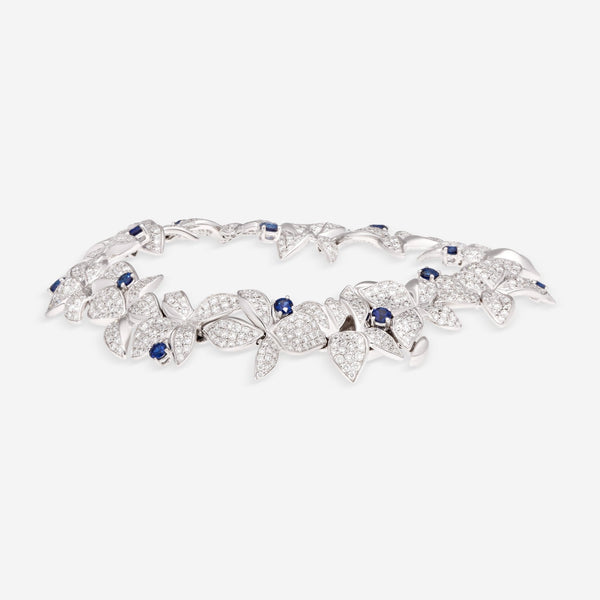 Gübelin Belize 18K White Gold Sapphire & Diamond Bracelet 40A-0549 - THE SOLIST