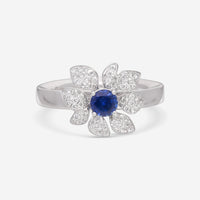 Gübelin Belize 18K White Gold Sapphire & Diamond Ring Sz. 7 52A - 1790 - THE SOLIST - Gübelin