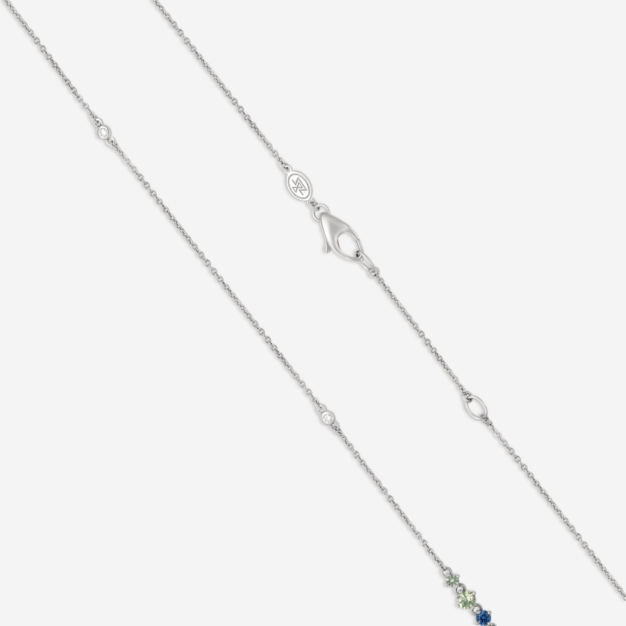 Gubelin Feather 18K White Gold Multicolor Sapphire & Diamond Necklace 42A - 1333.3*SAF*MULTI*42 - THE SOLIST - Gubelin